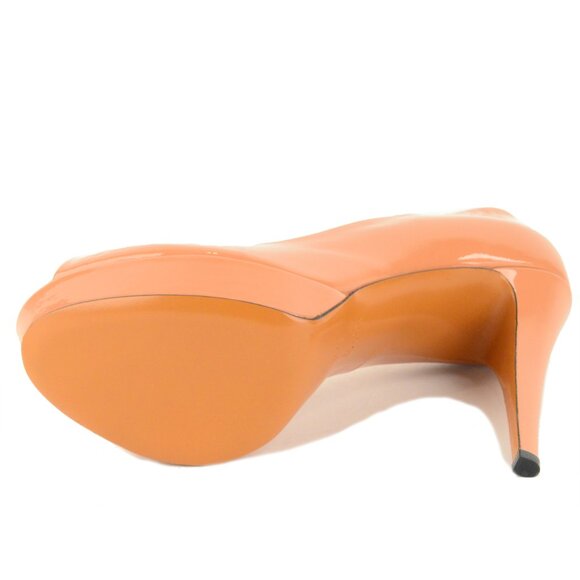 GUCCI SHOES BETTY PATENT LEATHER PLATFORM OPEN TOE PUMP PHARD sz 39.5 9.5 - Picture 6 of 11